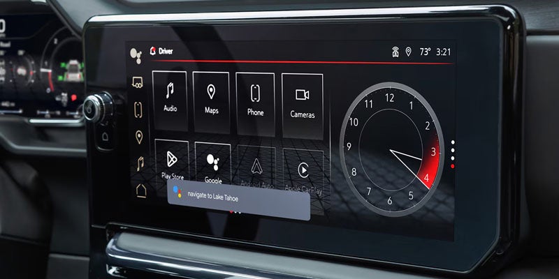 2026 GMC Sierra 1500 technology in Garden City Park, NY featuring Super Cruise, a 13.4-inch infotainment screen, and Google built-in services for seamless connectivity.