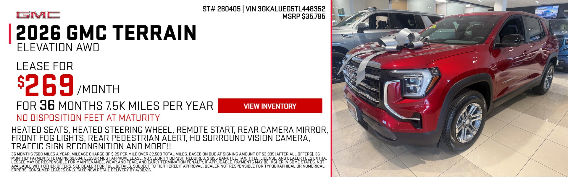 2026 Terrain on offer