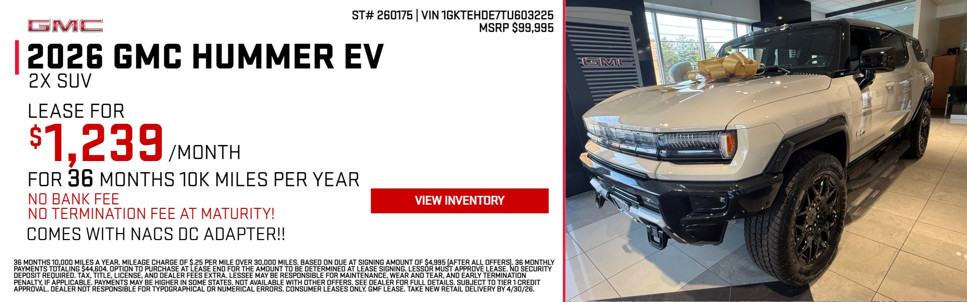 White 2026 Hummer EV on offer