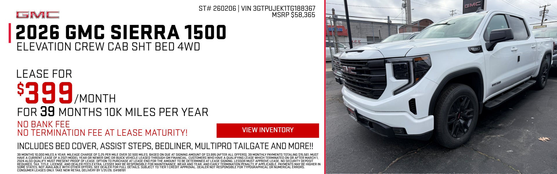 White 2026 GMC SIERRA 1500 