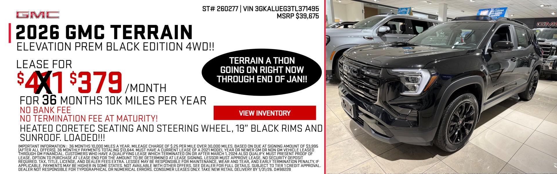 Silver GMC Terrain Lease offer 