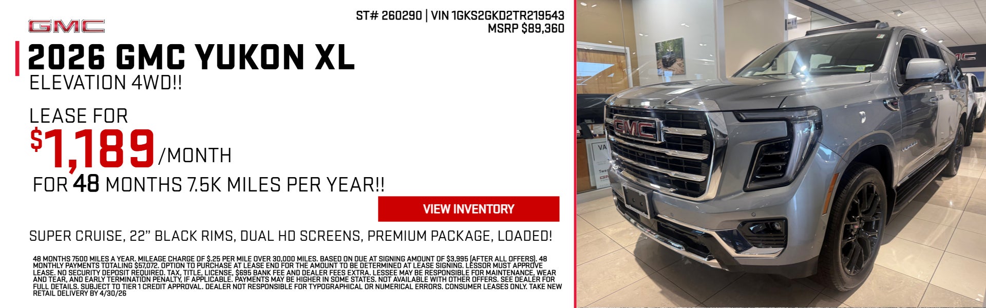 Black GMC Yukon XL on offer