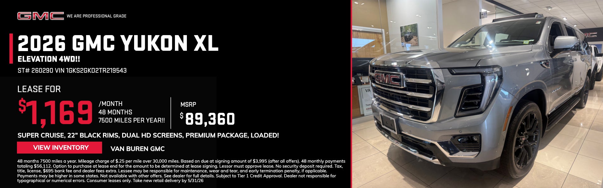 2026 GMC YUKON XL ELEVATION 4WD!!